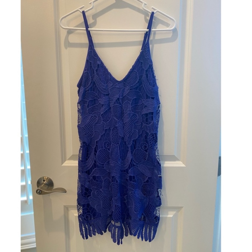 Express Cotton Purple Lace Mini Dress Size XS